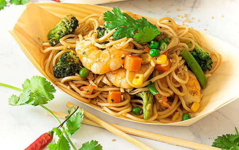 Noodles με γαρίδες & μπρόκολο - Ασία