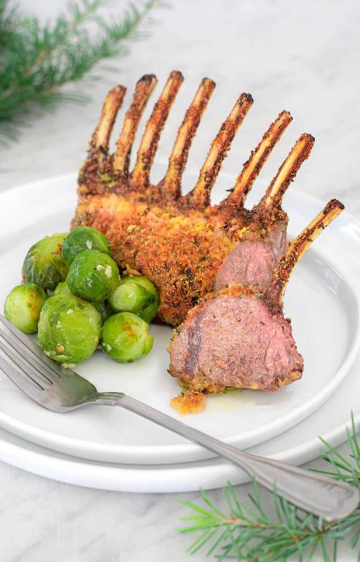 Herb crusted rack of French Lamb
