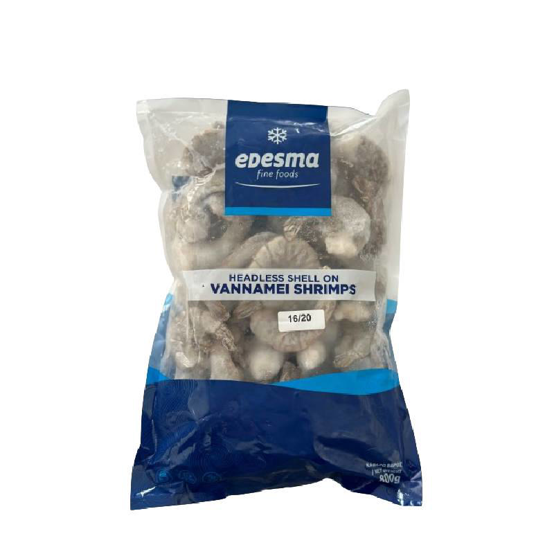 Edesma ωμές γαρίδες Vannamei χωρίς κεφάλι, με κέλυφος 16/20 800g