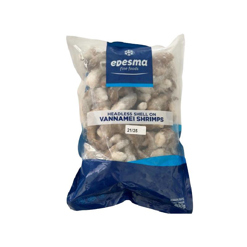 Edesma ωμές γαρίδες Vannamei χωρίς κεφάλι, με κέλυφος 21/25 800g
