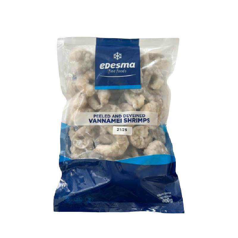 Εdesma Vannamei ωμές γαρίδες καθαρισμένες και αποφλοιώμενες P&D 21/25 800g