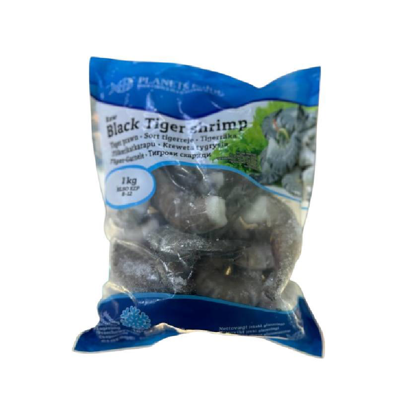 Γαρίδες Black Tiger χωρίς κεφάλι με κέλυφος 8/12 750g