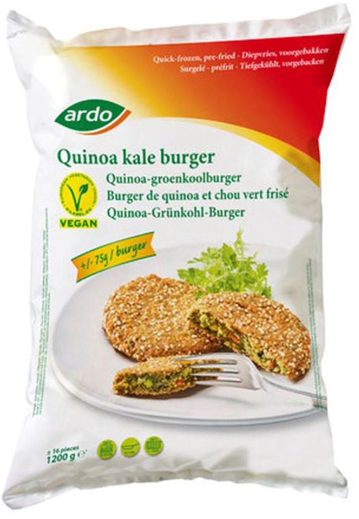 Ardo Μπιφτέκια από κινόα & σγουρό λάχανο 16 x 75g                         