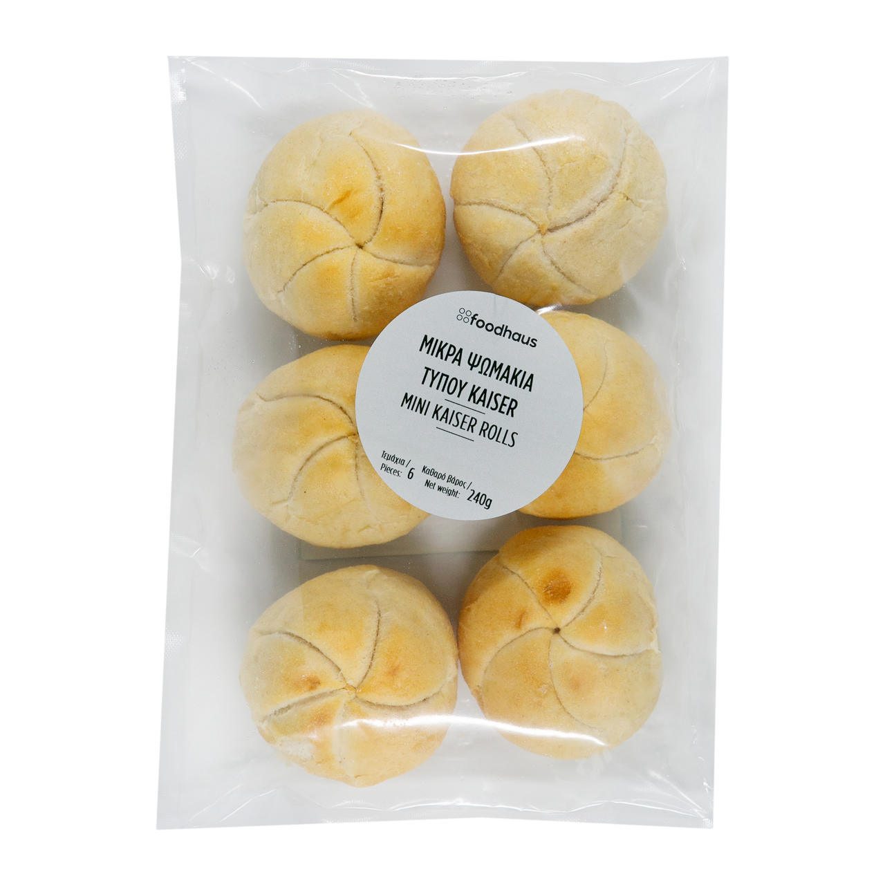 Μικρά ψωμάκια τύπου kaiser 6 X 40g                  