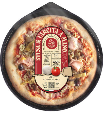 Πίτσα με μαγειρεμένο ζαμπόν, μανιτάρι και αγκινάρες 410g