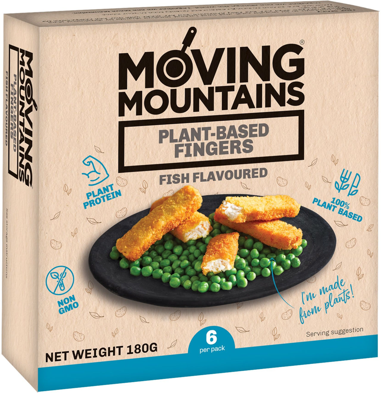 Moving Mountains Φυτικά μπαστούνια ψαριού 6 X 30g