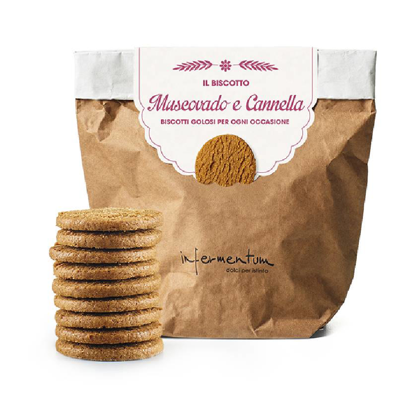 Infermentum Ιταλικά Χειροποίητα Μπισκότα με Μουσκοβάντο Ζάχαρη και Κανέλα 160 γρ.