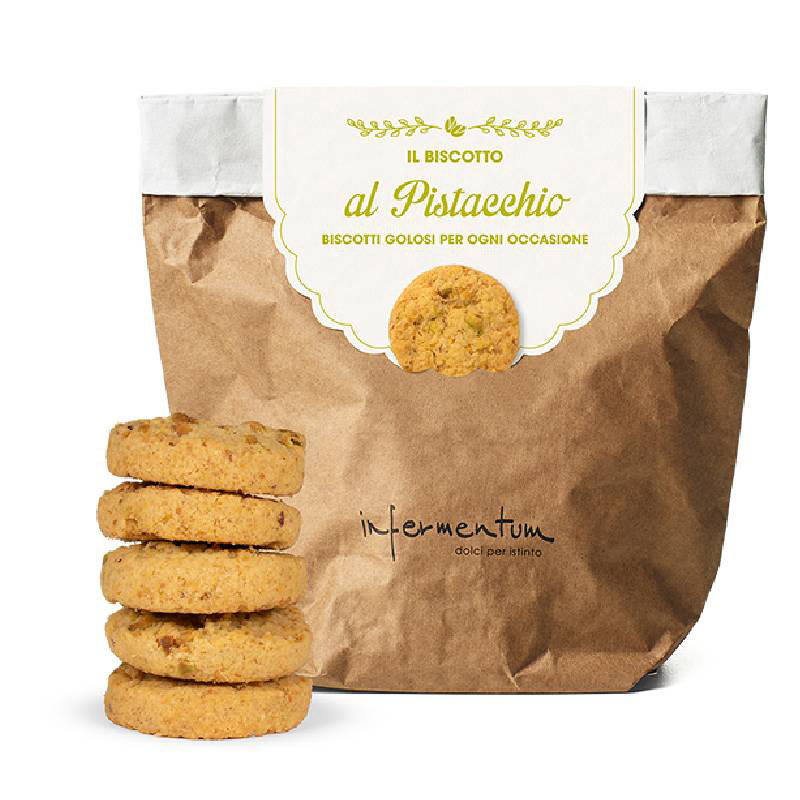 Infermentum Ιταλικά Χειροποίητα Μπισκότα με Φιστίκι Αιγίνης 160 γρ.
