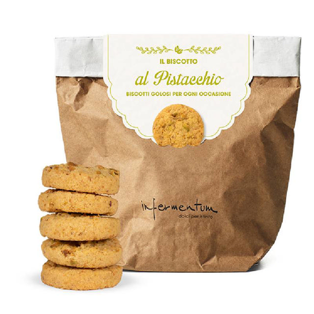Infermentum Ιταλικά Χειροποίητα Μπισκότα με Φιστίκι Αιγίνης 160 γρ.