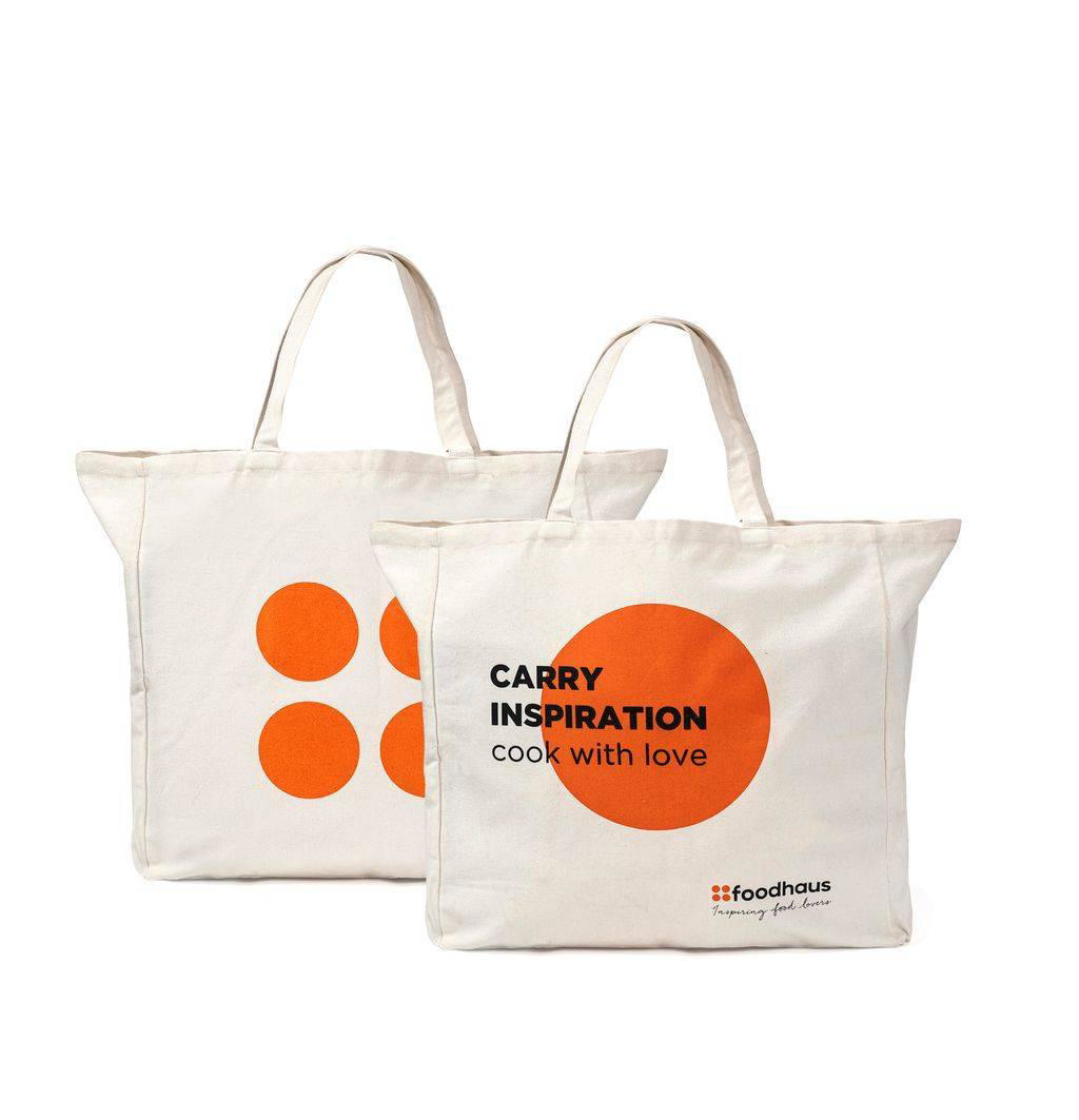 Foodhaus Υφασμάτινη Τσάντα με σλόγκαν 45x45x15cm