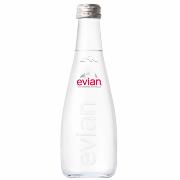 Evian mineral sparkling water 330ml glass bottle                           