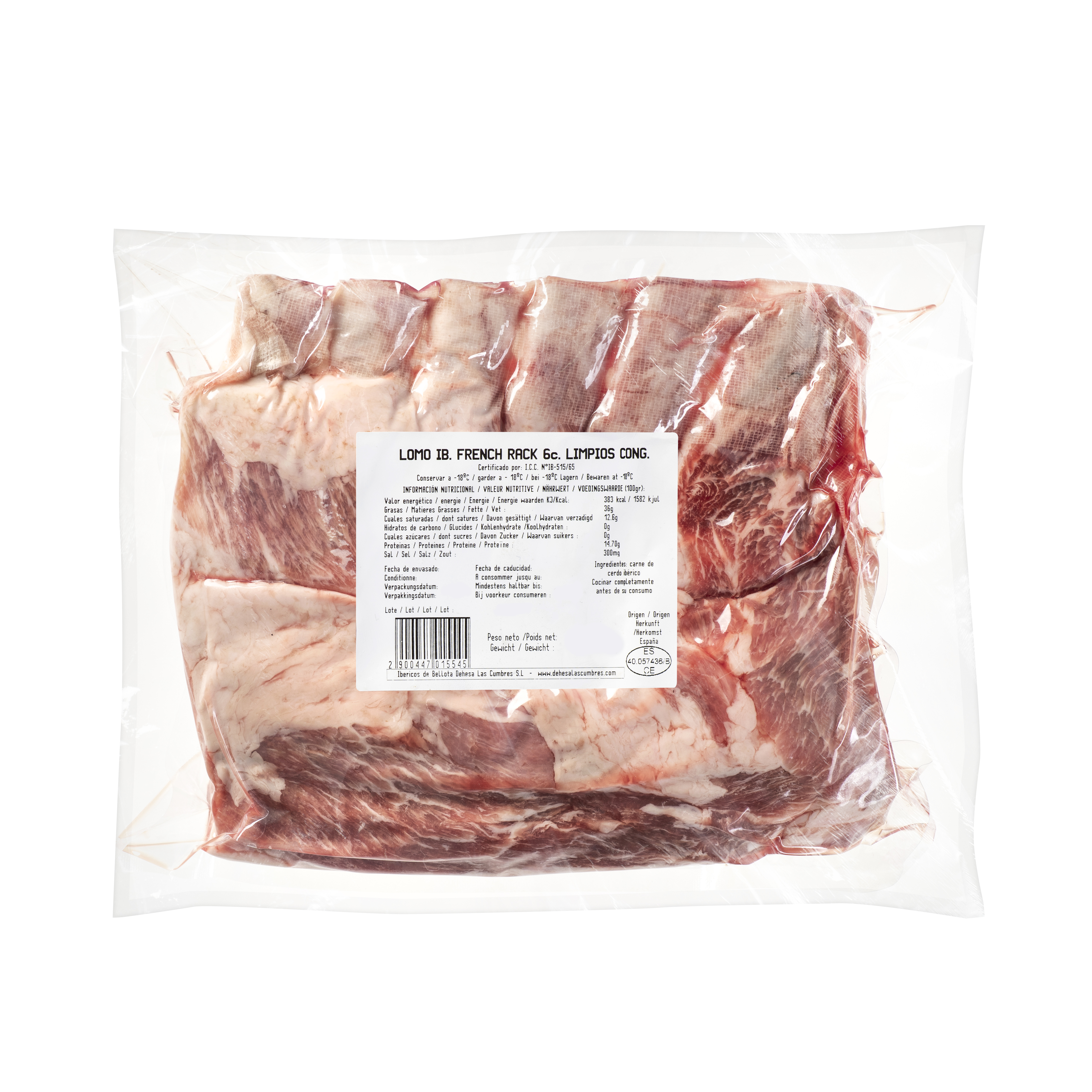 Iberico pork french rack 6 bones 1700g Iberico pork french rack 6 bones 1700g