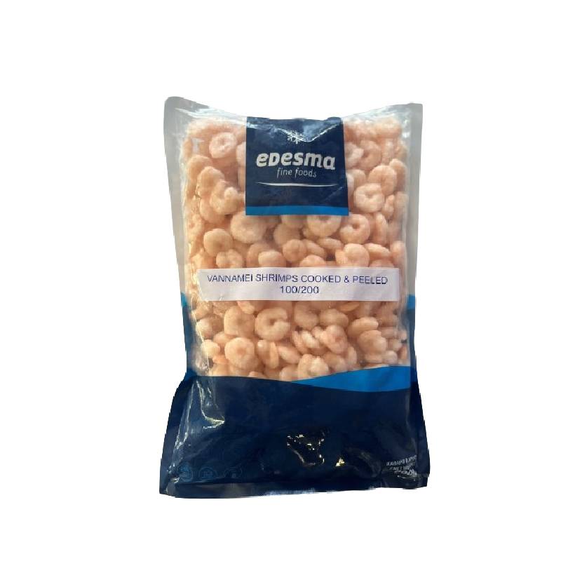 Edesma Vannamei Cooked and Peeled IQF 100/200 800g Edesma Vannamei Cooked and Peeled IQF 100/200 800g