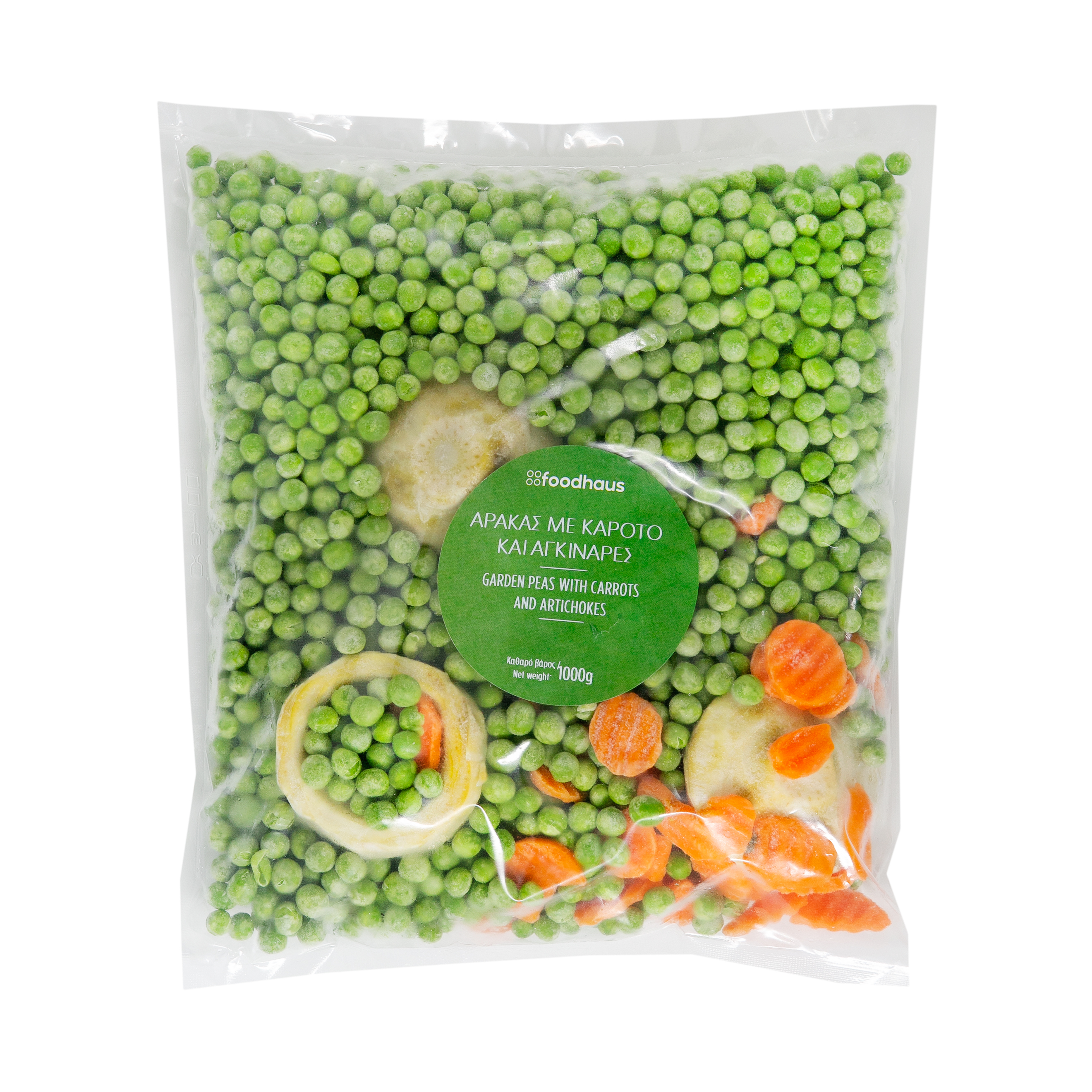 Garden peas with carrots & artichokes 1000g Garden peas with carrots & artichokes 1000g