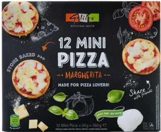 Μίνι πίτσα Μαργαρίτα 12 X 30g Μίνι πίτσα Μαργαρίτα 12 X 30g