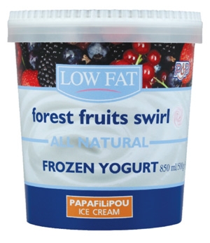 Papafilipou Frozen yoghurt forest fruit swirl ice cream 850 ml Papafilipou Frozen yoghurt forest fruit swirl ice cream 850 ml