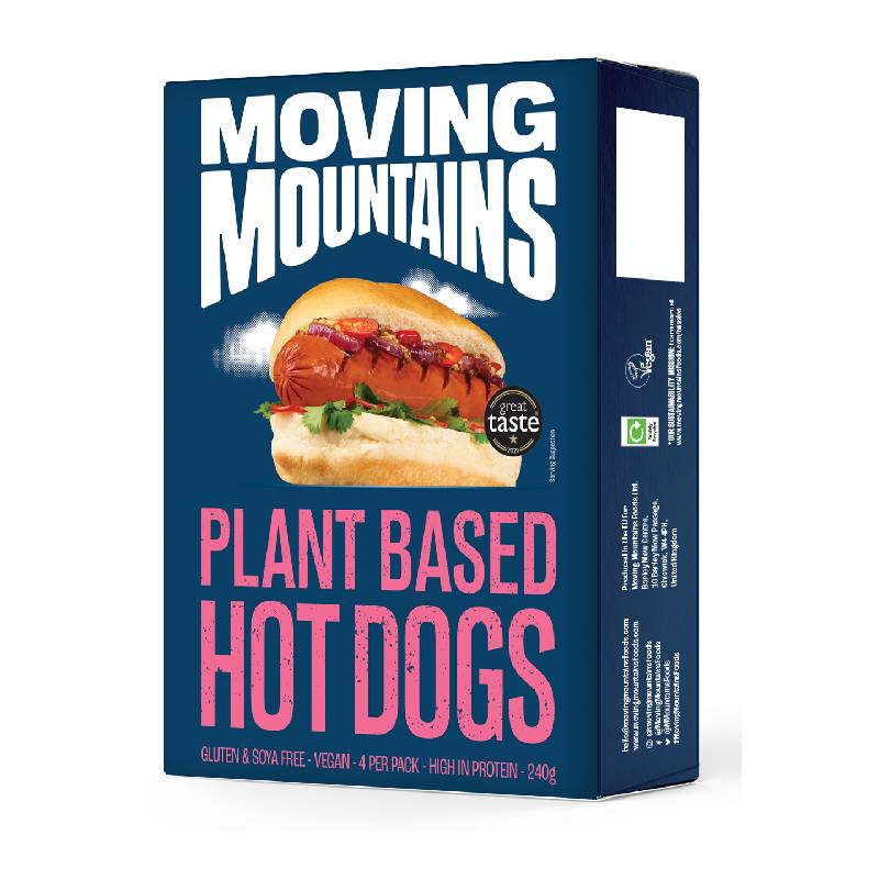 Moving Mountains Vegan hot dog 4 x 60g Moving Mountains Vegan hot dog 4 x 60g