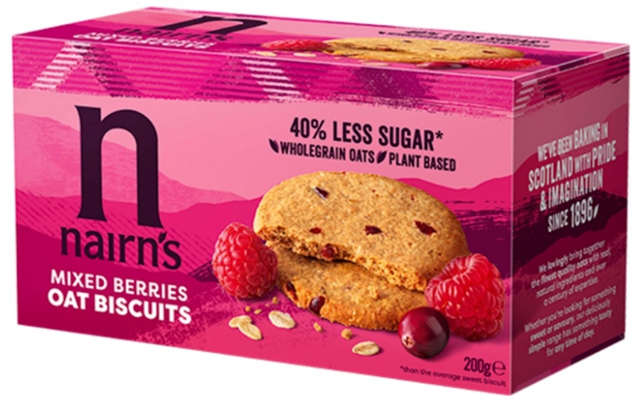 Nairn's μπισκότα βρώμης με ανάμεικτα μούρα 200g Nairn's μπισκότα βρώμης με ανάμεικτα μούρα 200g