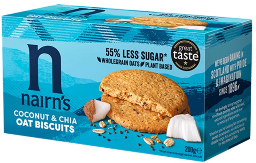 Nairn's Oat biscuits coconut & chia 200g Nairn's Oat biscuits coconut & chia 200g