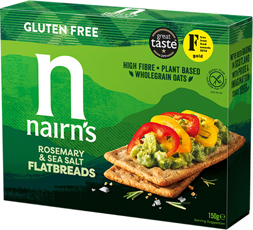 Nairn's Gluten Free Flatbread rosemary & seasalt 150g Nairn's Gluten Free Flatbread rosemary & seasalt 150g