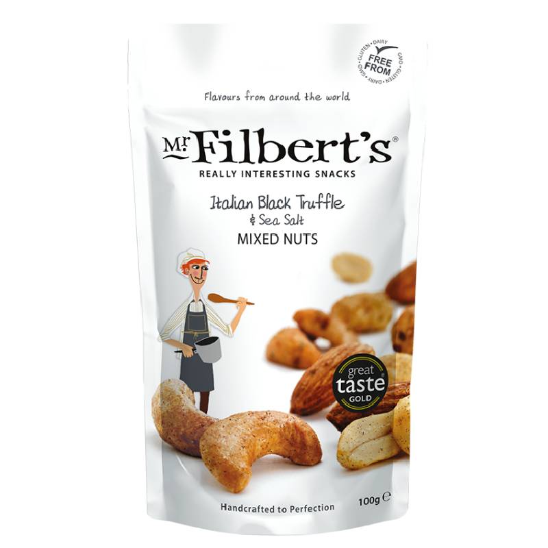Mr Filberts Italian Black Truffle Mixed Nuts 100g Mr Filberts Italian Black Truffle Mixed Nuts 100g