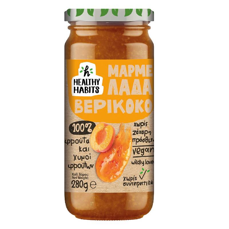 Healthy Habits Μαρμελαδα βερίκοκο χωρίς ζάχαρη 280g Healthy Habits Μαρμελαδα βερίκοκο χωρίς ζάχαρη 280g